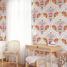 ihomeli Whimsical Floral And Butterfly Removable Peel And Stick Wallpaper For Living Room Bedroom Decor - Multicolor - View 2
