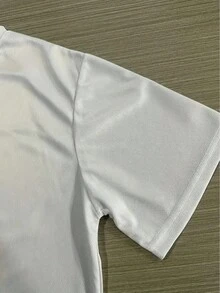 Men's Breathable Mesh Sports Shirt With Double-Sided Print - Moisture-Wicking Fitness Shirt, Suitable For All Seasons, Running, Fitness And Casual Wear - 白色 - 查看 5