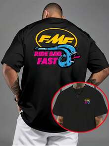 Camiseta de Motociclista  RIDE FAST DIE para Hombre - Camiseta de Verano , de Corte Holgado y Manga Corta, Tela para Entusiastas de las Motos (Regalo) - Blanco - Ver 8
