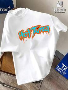 Camiseta de manga corta para hombre, con estampados estilo graffiti neón, diseñpor Hot Tuna, inspirada en el atún de la Dorada. perfecta para un look casual, transpirable, cómod - Negro - Ver 7