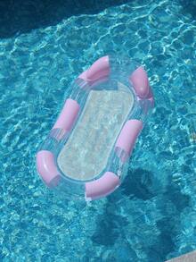 2-In-1 Purple Glitter Inflatable Float Set, Round Swim Ring & Mesh Water Hammock Lounge Chair, For Adult Pool Vacation - Multicolor - View 7