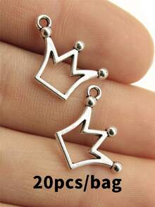 20pcs 20x13mm Small Crown Charms Pendant For DIY Jewelry Making Necklace Keychain Phone Chain Bracelet Making Accessories Handmade Craft - Crown - View 3