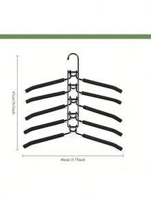 5-In-1 Metal Thickened Hanger With Non-Slip Foam Padding, Clothes Hanger Storage Rack, Closet Organizer, Vertical Storage Rack, Keeps Suits, T-Shirts, Coats Wrinkle-Free, Suitable For Home, Women, Men, Travel Essential, Room Decor, Closet Storage Accessory - Multicolor - View 10