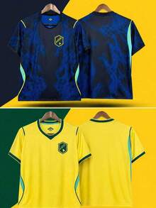 Men's Brazilian Cup Short-Sleeve Casual Shirt 2026-27!! - 黃色 - 查看 3