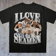 I Love Seamen Shirt, Funny Cringe Shirt, Funny Meme Shirt, Offensive Shirt, Aggressive Shirt, Ironic Shirt, Bold Statement, Misspelled Shirt - Black - View 1