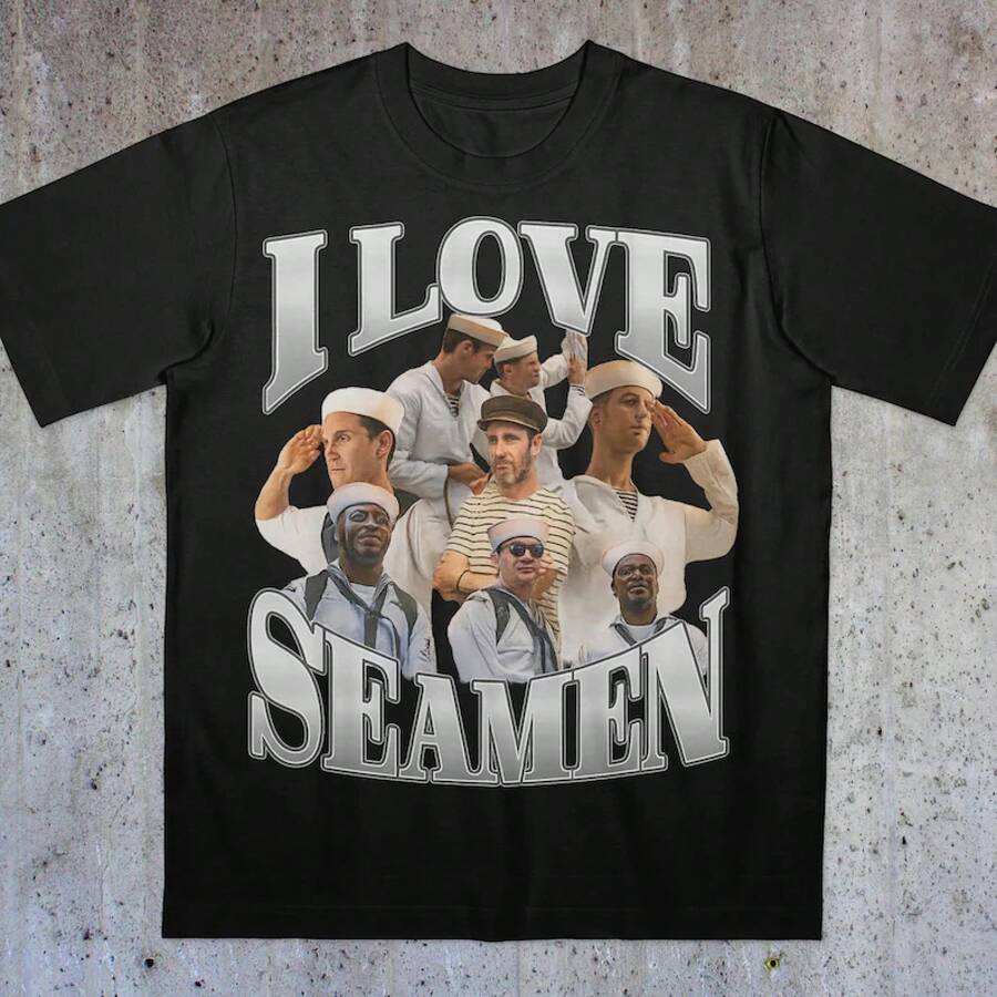 I Love Seamen Shirt, Funny Cringe Shirt, Funny Meme Shirt, Offensive Shirt, Aggressive Shirt, Ironic Shirt, Bold Statement, Misspelled Shirt - Black - View 1
