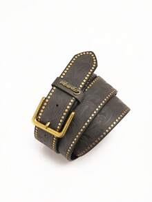 1pc Bohemian Style Vintage Buckle PU Leather Embossed Belt, Unisex For Men And Women, Suitable For Daily Casual Wear (Includes 1pc Hole Punch Nail) - BH1159 - View 8