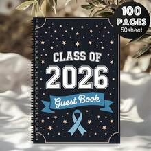 1pc Aesthetic Graduation Guest Book, Campus Life Memory Keepsake, Graduation Party & Ceremony Witness Gift, Includes Blessings & Guest Messages Sign-In Book, Graduation Gift For Classmates, Alumni And Friends, Graduation Season Commemorative Gift - J - View 3