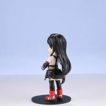 VII (FF/7) Tifa Lockhart Q版卡通公仔，原版遊戲服裝，PVC材質收藏娃娃，附圓形黑色底座，適合汽車儀表板裝飾、展示收藏及粉絲生日禮物 - 彩色 - 查看 6
