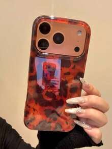 Casing Ponsel Mewah dengan Tekstur Kulit Motif Leopard, Kompatibel dengan iPhone 17 Pro Max 17 Pro 17 Air 17 16 15 14 Plus 13 12 Pro Max 11, Pelindung Belakang Tahan Guncangan yang Modis - Motif macan tutul hitam dan cokelat - View 2