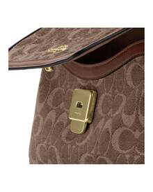 Coach Etta 25 Women's Shoulder Bag Monogram Hobo Flap Bag Crossbody Bag With Adjustable Strap - Brown - View 9