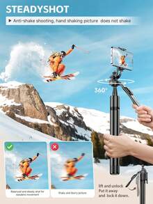 AXNEN 2020mm/79.53 Inch Extendable Selfie Stick Tripod With Remote Control, Multi-Function Foldable Rotating Phone Holder, 360° With Stable Handle, Floor Stand. Suitable For IPhone And Android, For Live Streaming, Vlog, Family Gatherings, Christmas Parties - View 6