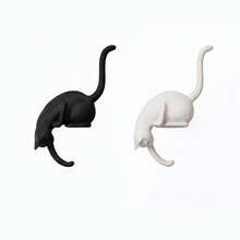 1/2pcs Cat-Shaped Wall Hooks, Multi-Purpose Practical Decorative Hooks, Plastic Material, Cute Home Storage Style Home Decor, Cat Pattern, Key Towel Bag Coat Hat Rack, Suitable For Kitchen Bathroom Entryway Bedroom - Multicolor - View 13