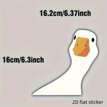 Cartoon Goose Car Window Sticker - Glossy Vinyl Self-Adhesive Decal, Asymmetrical Shape Suitable For Glass/Metal/Ceramic/Plastic/Wood Surfaces, Easy To Peel And Stick Animal Theme Rear Car Decor, Surface Customized, Fun For Drivers - A - View 5