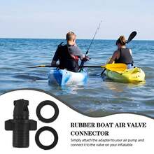 Inflatable Kayak Air Valve Adapter Universal Air Pump Connector Inflation Accessory For Canoe Rubber Boat Sup Board Inflatable Water Sports Equipment Inflate Deflate Replacement Fitting - Black - View 5