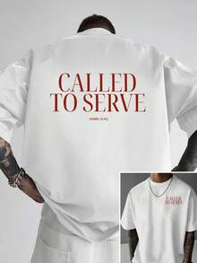 Summon Service Mark Gospel 10:45 Camiseta de moda para hombre con estampado de doble cara, adecuada para uso diario casual en casa y actividades de fitness al aire libre, un top de estilo po - Negro - Ver 6
