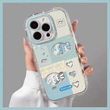 Fresh Ocean Fish Love Heart 3D Folding Bracket Compatible For 16 15 11 13 12 14 Pro Max 16 Plus Feather Yarn Soft Cover Camera Lens Protection Anti-Slip - Case GZ - View 8