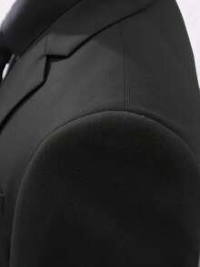 男士兩件套西裝，西裝外套 + 長褲，時尚高品質，適合婚禮、派對或正式場合 - 黑色 - 查看 4