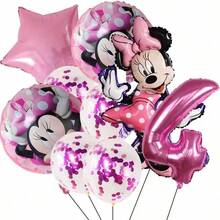 Party Balloon Set, Pink Star And Cartoon Foil Balloons With Sequin Balloons, For Milestone Birthday Decoration - As Shown In the Figure - View 7