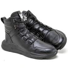 Men's Leather Sneakers Ranclafe 7033 Mid-Top Casual Gym Training Urban Comfortable - 黑色 - 查看 9