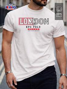 Original HPC POLO T-Shirt With Round Neck And Short Sleeves – Themed Graphic Design "HPC: London England Heritage" – 100% Cotton - 白色 - 查看 1