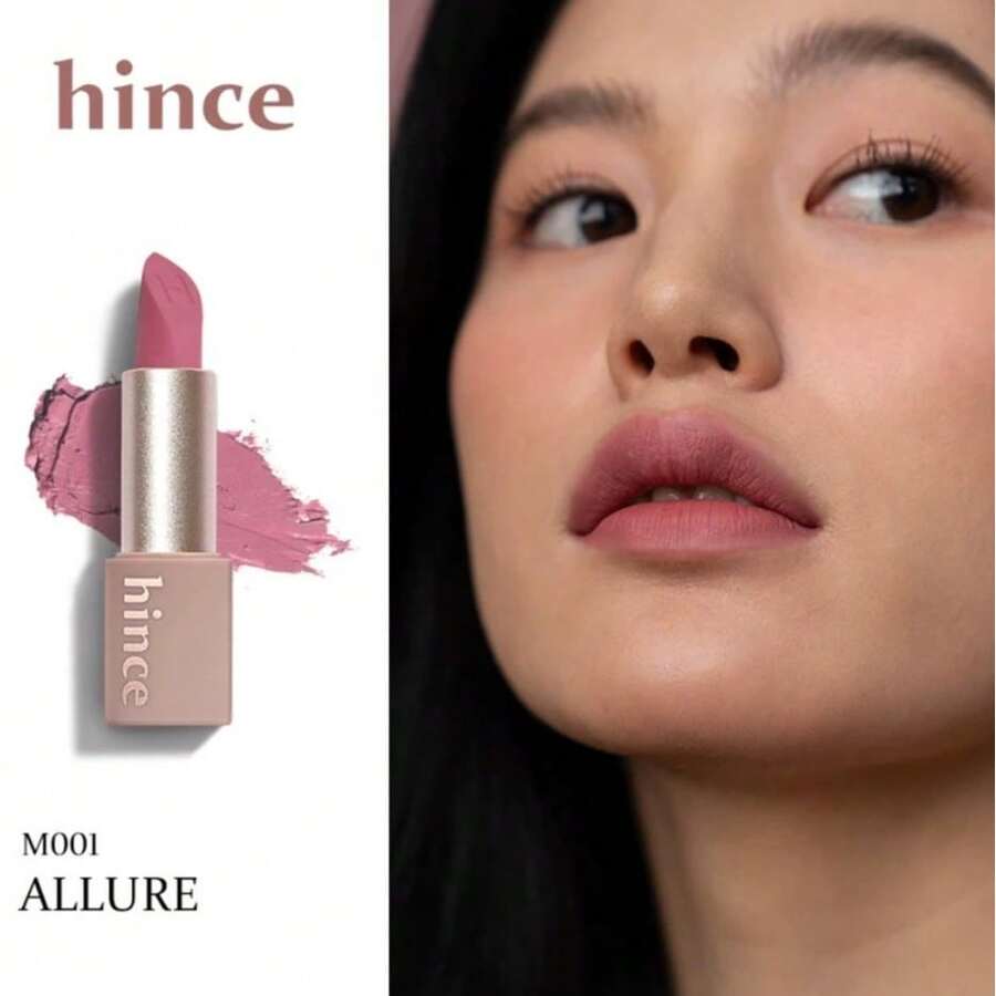 Hince 絲絨觸感霧面口紅 - 自然光澤感唇色，打造優雅光彩，輕盈奶油質地，完美強化原生唇色，呈現無瑕絲絨霧面妝效 - M001 ALLURE - 查看 1