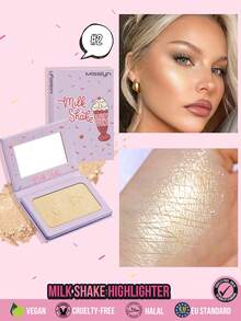 Misslyn -Milk Shake Highlighter, Champagne Gold & Silver Glitter Highlighter, Face Illuminator, Long-Wear Brightening, Rich Pigment, Silky Formula, Natural Glow, Shimmer Makeup, Party Ready, Y2K Makeup, Vegan & Cruelty-Free, Valentine's Day Gift - #2 - View 1