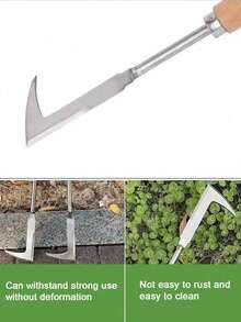 Ergonomic Manual Weeding Tool With Wooden Handle And Pure Metal Blade, Suitable For Lawn Trimming And Crack Cleaning - A - View 6