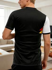 Men's Crew Neck Short Sleeve Casual German Football T-Shirt - Multicolor - View 2