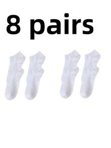 1/8/16/30 pares de calcetines de tobillo de unicolor para hombre, transpirables y absorbentes de humedad, calcetines cortos de corte bajo, calcetines básicos casuales deportivos diarios, disponibles en negro blanco y múltiples tallas - Multicolor - Ver 10