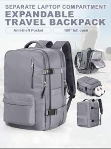 Large Capacity Travel Backpack Unisex Style, High School And College Student Back To School Luggage Backpack, Waterproof Nylon Durable, College Student Backpack, With Independent Shoe Compartment, Multi-Functional Dry And Wet Separation Compartment Storage, Luggage Storage Bag, Expandable Capacity Multi-Compartment Business Functional Backpack, Expandable Extra Large Laptop Backpack, Outdoor Travel Carry-On Boarding Travel Backpack, Personal Backpack, 15.6 Inch, 17 Inch Laptop Backpack - Multicolor - View 10