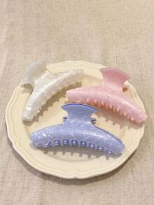 1 Stück Damen 10,5cm/4,13 Zoll Acryl farbiger Blau & Weiß Haarspange, Haarspange für den Hinterkopf Dutt, Haarklammer Haaraccessoire, geeignet für den täglichen Gebrauch und Urlaub - Verschiedenfarbig - Übersicht 3