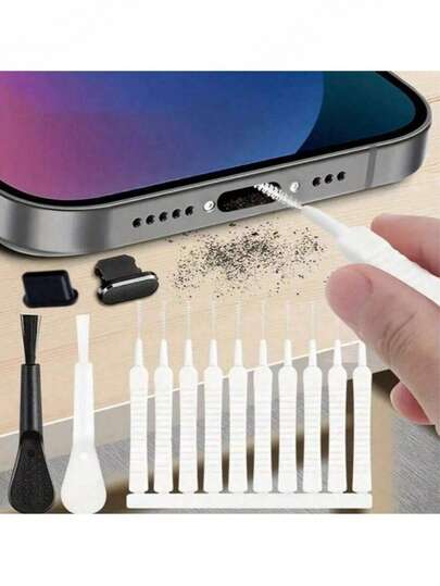 12Pcs Multi-Function Mini Cleaning Brush Set, Crevice Gap Cleaner, Anti-Clog Dredge Tools For Phone Port, Keyboard, Shower & Pipe, Household Cleaning Supplies#CleaningBrush #KeyboardCleaner #HomeCleaningTools #PhoneCleaning #GapCleaner