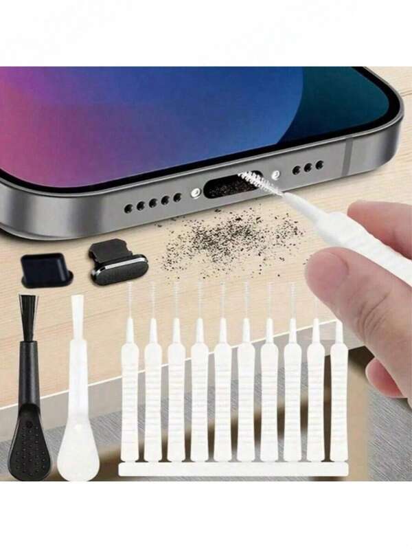 12Pcs Multi-Function Mini Cleaning Brush Set, Crevice Gap Cleaner, Anti-Clog Dredge Tools For Phone Port, Keyboard, Shower & Pipe, Household Cleaning Supplies#CleaningBrush #KeyboardCleaner #HomeCleaningTools #PhoneCleaning #GapCleaner