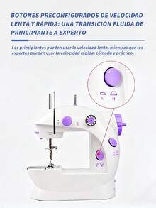 6 Pieces Mini Electric Sewing Machine, Portable Sewing Machine With LED Light, Patchwork Function, Button Sewing, Zipper, Cylinder Sewing, Electric Sewing Machine, Mini Micro Handheld Sewing Machine For Clothes, Pedal And Night Light, Dual Speed And Dual Switch. - 查看 6