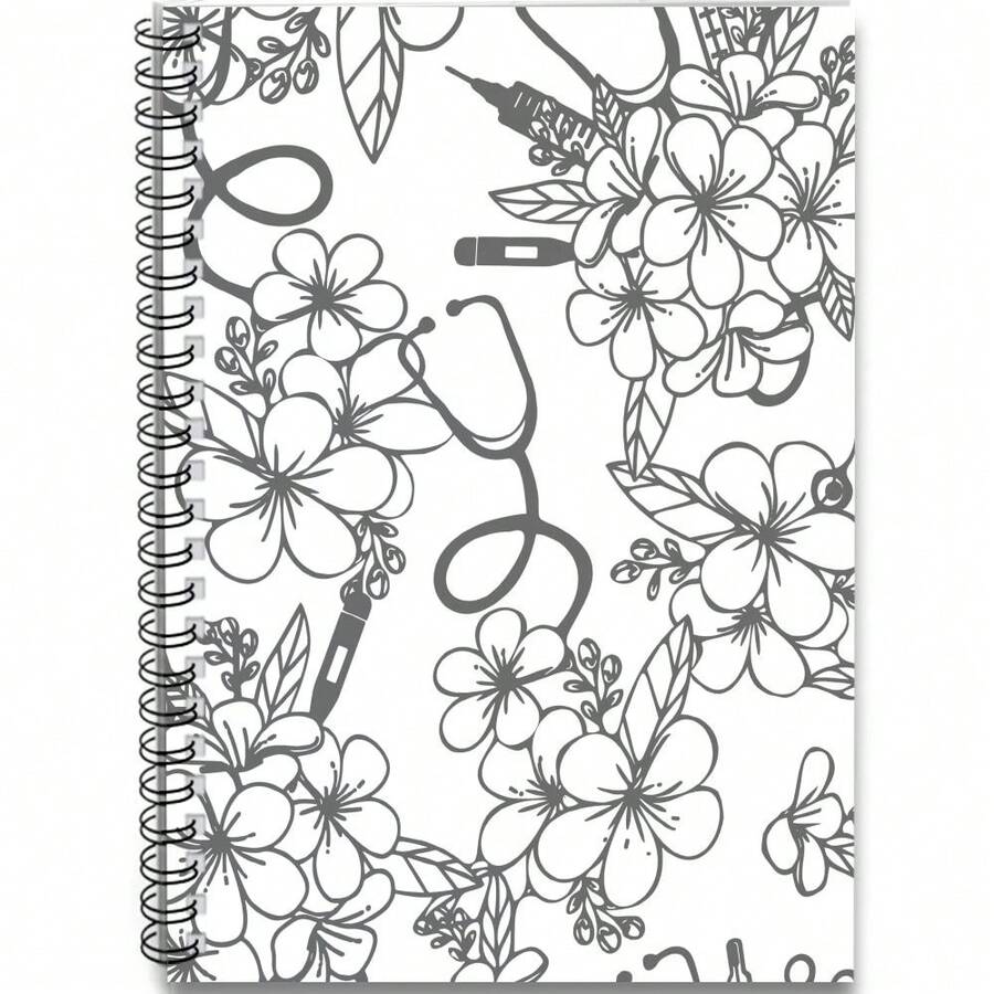 1pc Stethoscope Pattern Medical Spiral Notebook, Suitable For Nurses - Gift For Future Doctors And Medical Students - B - View 1