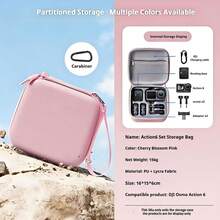 PU Embossed Hard Shell Camera Storage Case With Carrying Strap And Free Carabiner, Full Accessories Storage And Protection Travel Bag, Suitable For Osmo Nano Pocket Camera - View 6