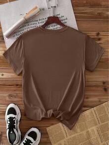 Ropa de Mujer a la Moda 2026, Camiseta Vintage de Manga Corta con Cuello Redondo y Estampado Colorido de Flores de Hibisco Tropical Aloha, Estilo Bosque Fresco, Top Holgado, Moda Elegante pa - Café integral - Ver 2