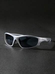 One Pair Of Pink, White, And Black Framed Eyeglasses With Mercury Gradient Lenses For A Snug Fit, Perfect For Outdoor Cycling, Sports, Travel, And Vacations. - Sports Glasses - Gradient - View 5