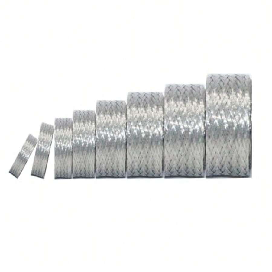 Funda de protección para cable trenzado de cobre estañado, revestimiento de telar de alambre de metal, EMI RFI ESD, protector de red de conexión a tierra, tubular plana, expandible de 1/2 - 3/4" de ancho (0,48" de diámetro interior) - 20 pies - Ver 1