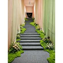 Tifaealis Light Green Artificial Moss Panel 1m X 1m (39.37" X 39.37"), Seamless Faux Moss Mat For DIY Green Walls, Photography Backdrops, Event Decoration, Home & Commercial Decor - 青檸色 - 查看 9