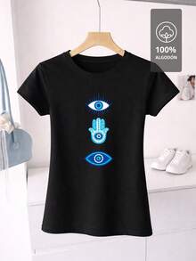 Printed T-Shirt % Cotton - Blue Mystic Edition - Black - View 2