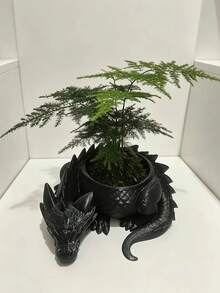 3D Printed Mini Fantasy Dragon Guardian Flower Pot, Creative Succulent Plant Pot, Desktop Decor Ornament, Bar Desk Tabletop Art Piece - A - View 9