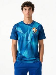 Camiseta de entrenamiento de manga corta de la selección de fútbol de Francia para hombres - azul real - Ver 1
