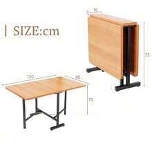 Elegante e minimalista tavolo da pranzo in colore naturale – Tavolo allungabile 120 cm x 80 cm, pieghevole e facile da riporre, stile moderno e minimalista, struttura in lega ad alta resistenza. - Cammello - Visualizzare 4