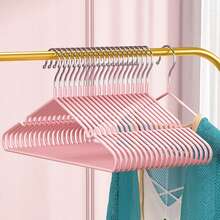 10/20/40/60/100pcs Non-Slip Coated Hangers, Warm Color Tones, Luxury Home Apparel Racks - Beige - View 15