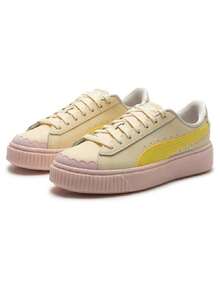 Puma 女款籃球厚底珍珠 2026 夏季新款撞色厚底休閒運動滑板鞋 398910-02 - 398910-02 - 查看 3