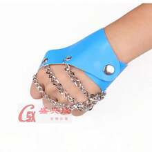 Summer Hollow Out Half Palm Fingerless Gloves, Punk Rivet Chain Biker Gothic Hip Hop Cool Handwear - Silver - View 2