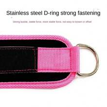 Ankle Straps With Double D-Ring For Gym Workouts Glutes Legs Strength Training Fitness Pink Black Nylon Weight Equipment Weighted Belt Support Sports Safety Abductors - Black - View 6