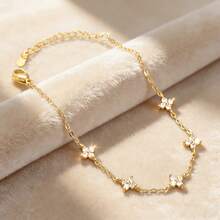 "Pulsera bohemia trébol 4 hojas, acero inoxidable hipoalergénico, ligera y elegante.Ideal para primavera/verano.Uso diario." - [Dorado] - Ver 1